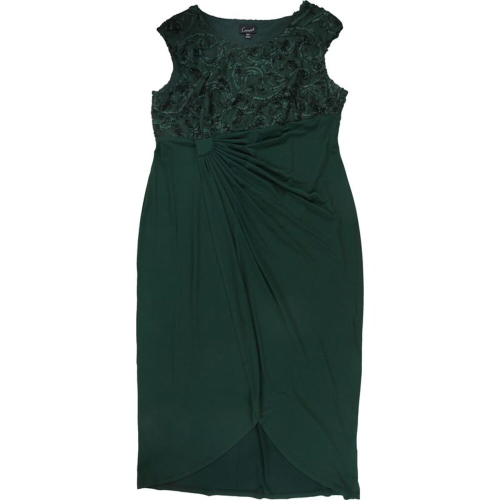 Connected Apparel Womens Plus Size Faux-Wrap Maxi Dress, NWT
